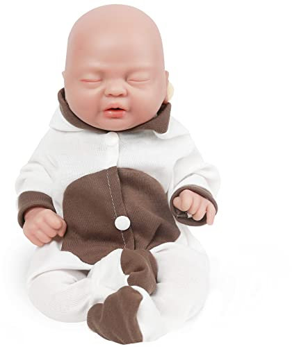 Vollence 36 cm Bambola Completamente in Silicone, Che Dorme, Non Bambola in Vinile, Occhi Chiusi realistica Reborn, Bambino Neonato Sensazione Vera - Ragazza
