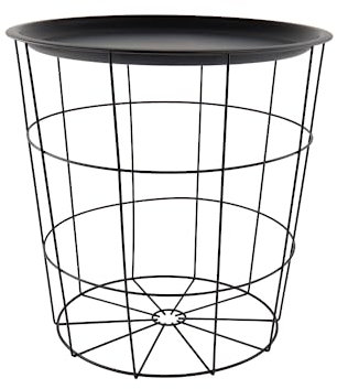 Orange85 Beistelltisch - Drahtkorb - Schwarz - Metall - 40x40 cm