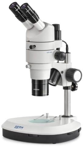KERN Stereo-Zoom Mikroskop Trinokular Parallel mit 3W LED, 0.8-8.0x, 10 x Okularvergrößerung, 22mm Okulares Gesichtsfeld