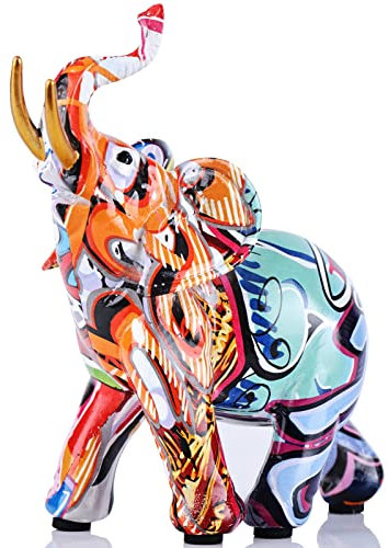 Bunte Elefant figur,Bunte Elefanten Figuren,Elefanten Dekoration,Elefanten Figuren deko,Bunte Elefantenstatuen,kreative Graffiti-Elefanten,Elefant Statue,Elefanten-Dekoration,Graffiti Elefant Figuren