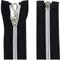Aerzetix - C64107 - Set di 2 Cerniere Lampo a Spirale N°5 85cm separabile autobloccante - Rete in Nylon Argento - tiretto cursore in Metallo - Colore Nero - merceria