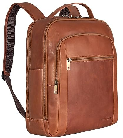 STILORD 'Floyd' Zaino Business Pelle Grande 16,2 Pollici Porta Pc 14,2 Pollici Scomparto Tablet Borsa Fotografica Zaino Pelle Vintage, Colore:namibia - marrone