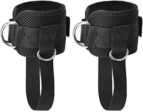 Gewichtsmanschetten, Fußschlaufen Kabelzug, 2 Stück Fitnessgeräte Zughilfen Krafttraining Fußmanschetten mit 2 D-Ringen, Verstellbarer Ankle Straps für Fitness Training und Beintraining