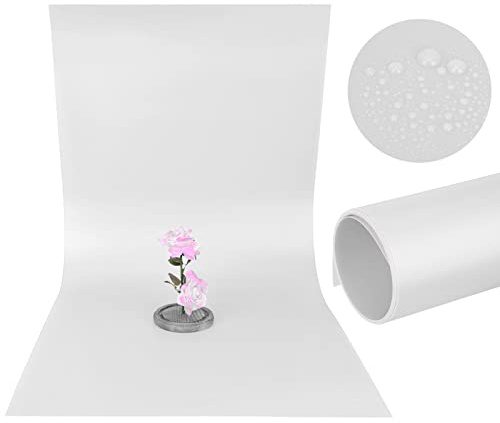Tbest Panno di Sfondo PVC Smerigliato Piatto Fotografia Ripresa Accessorio per Bordo 120x60 Cm Bianco