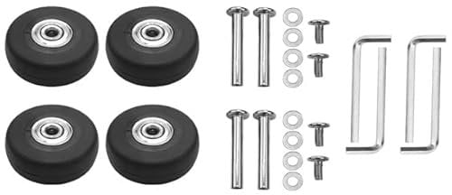 Tiamu Gepäck Ersatzräder Gummi, Koffer Ersatzräder Gepäckkoffer Rad Gummi-Lenkrollen, Universal Gepäck Ersat Wheel Rollen für Gepäck Kinderwagen (50mm x 15mm)