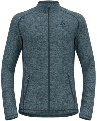 Odlo Fleecejacke Herren Tencia I Midlayer I Langarm Wandershirt Langarm Wandershirt mit Reißverschluss I Herren
