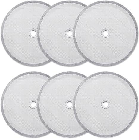 Visxcnu 6pcs filtros de Malla de Repuesto para Prensa Francesa, filtros de Malla para café, Prensa Francesa, Filtro de Malla Universal Reutilizable de Acero Inoxidable Pulgadas cafeteras de café