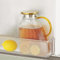 Glaskaraffe mit Deckel, 1.8L/63oz Karaffe Glas mit Deckel, Glaskaraffe Wasserkaraffe für Kühlschranktür, Wasser Karaffen mit Edelstahldeckel für Heißes Kaltes Wasser Hausgemachte Eistee, Saft, Tee
