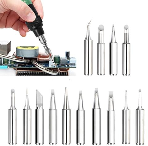 14-Piece Soldering Tips Set, 900 m Soldering Iron Tip, Soldering Iron Tips, Replacement Soldering Tips for Soldering Stations, Welding Devices, Accessories, Soldering Iron Accessories for Soldering