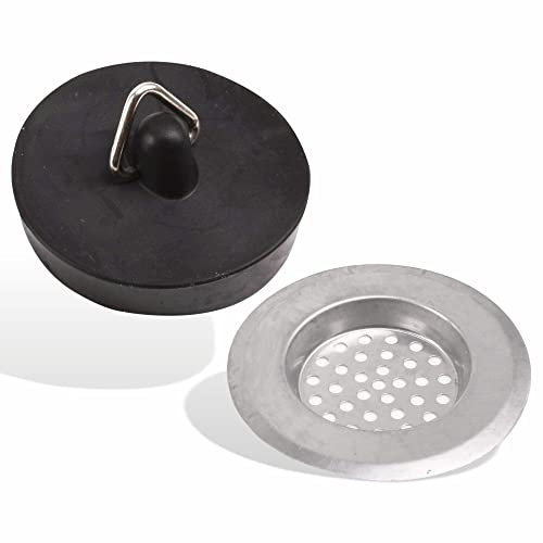 Stainless Steel Sink Strainer Plug Universal Kitchen Sink Stopper with Basket Rustproof Drain Catcher with Anti Clot Design Fits Most Standard Sinks (1pk)