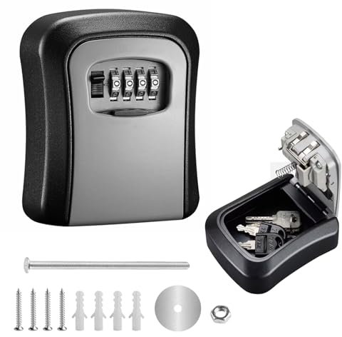 Jiujuda9 Coffre-Fort Extérieur pour Clés avec Code à 4 Chiffres - Montage Murale Étanche et Antichoc, Boîte à Clés Sécurisée Robuste pour ExtérieuR - Verrouillage par Combinaison Numérique