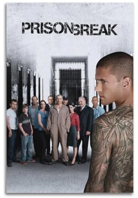 BBVCCL Poster, Motiv: Prison Break, TV-Show, Poster, dekoratives Gemälde, Leinwand, Wandposter und Kunstdruck, moderne Familienschlafzimmer-Dekoration, Poster, 20 x 30 cm