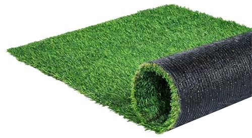 Gazon Artificiel Dense & Résistant, Tapis d'Herbe Synthétique pour Jardin, Terrasse, Intérieur/Extérieur, Antidérapant & Étanche, Entretien Zéro (0.5x3M)