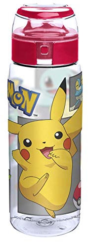 Zak Designs POKC-K953 Pokemon Reusable Tritan Plastic Water Bottle with Flip Top Cap, Featuring Eevee Evolutions, BPA-Free and Break Resistant, 25 oz, Pokemon-K953