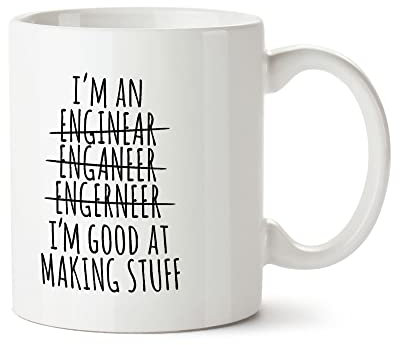 Bang Tidy Clothing Funny Novelty Printed Mugs I'm an Engineer I'm Good at Making Stuff Funny Office Novelty Coffee Mug Tea Cup Gift