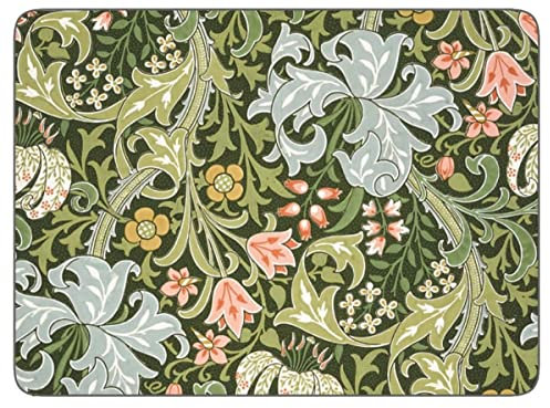 Castle Melamine William Morris Lot de 6 sets de table Motif fleurs de lys Doré