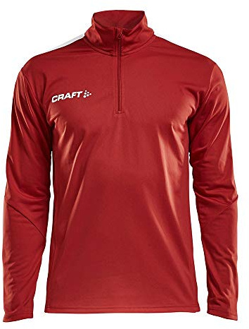 Craft Herren Trainingstop Progress Halfzip LS Tee 1905611 Bright Red/White XXXL