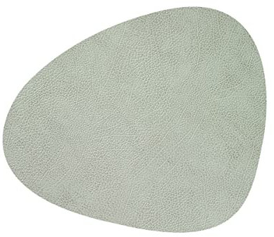 LindDNA Tischset Curve aus recyceltem Hippo Leder in der Farbe Olive Green mit Einer Größe von 37x44cm, 983570, Silver-black