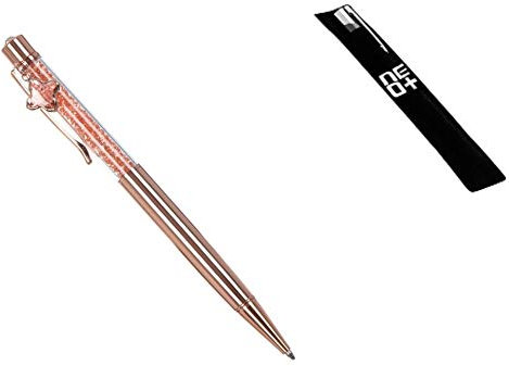 NEO+ Qualitätskugelschreiber mit Kristallen - NACHFÜLLUNG UND FÜLLFEDER BEUTEL ENTHALTEN (ROSE GOLD PENDANT)