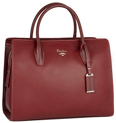 David Jones - Damen Große Handtasche Henkeltasche - Tote Shopper PU Leder - Schultertasche Viele Fächer Multi Pocket - Zip Umhängetasche - Frau Elegante City Tasche - Mode Arbeit Büro - Rot