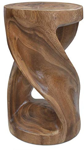 Thaiboo Beistelltisch Blumenständer Säule Hocker Nachttisch Blumensäule Dekoelement Akazienholz gewachst aussergewöhliches Design (13406 - Höhe 50cm)