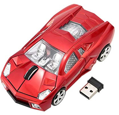 KLEIN Design CM0022 Souris Optique sans Fil modèle Voiture de Sport Couleur Rouge