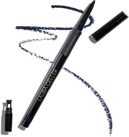 LAURA GELLER NEW YORK INKcredible Gel Eyeliner (Indigo Night) Waterproof & Smudge-Proof Eyeliner Pencil With Built in Sharpener For Expert Precision, Glides On Effortlessly