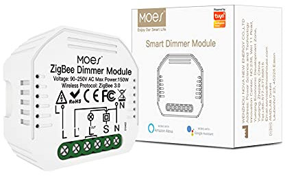 MOES ZigBee Mini Smart Alexa Dimmer Lichtschalter Relais Modul, Funk Schalter LED Kompatibel mit Smart Life Tuya Amazon Alexa Google Home【Funktioniert nur mit Tuya ZigBee Hub】