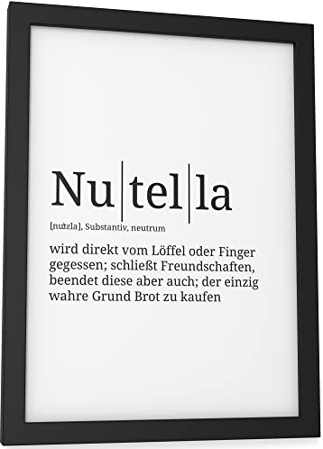Papierschmiede® Definition: Nutella, DIN A5 (15x21 cm), Poster für Wohnzimmer, Schlafzimmer, Küche, Esszimmer, Wandbild Geschenk Wanddeko - ohne Rahmen