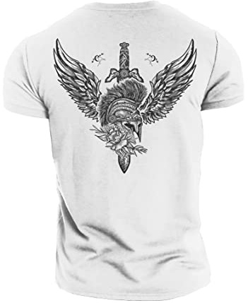 GYMTIER Spartan Forged - Short Sword - Men's Gym T-Shirt Bodybuilding Training Workout Lifting Top Clothing