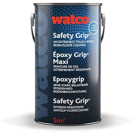 Watco Safety Grip Cold Cure - Anti Slip Concrete Floor Paint for steps, ramps and floors - Cures at 0°C - For use in wet or oily areas - Coarse non-slip finish to reduce accidents (Black)