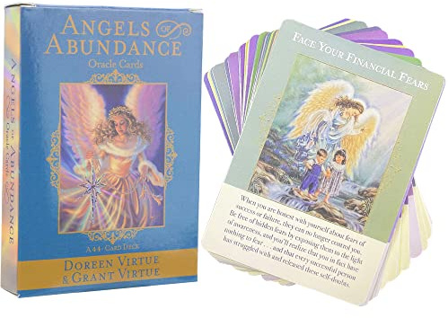 ZOWUBNK Oracle Cards Deck,Tarot Cards Deck,Angels of Abundance Oracle Cards,Tarot Cards Set for Beginners 44-A