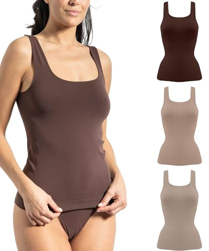 Risalti Canotta Donna Microfibra Spalla Larga 3 pz- Canottiera Donna Elegante, Intimo più Morbido delle Canottiere Donna Cotone, Caraco Senza Cuciture, Women Underwear- Made in Italy