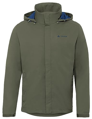 VAUDE Escape Light Regenjacke für Herren – Wasserdicht und atmungsaktiv mit 2-Lagen-Membran, Übergangsjacke für Wandern, Radfahren und Reisen – khaki uni, Größe: M