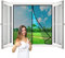 Fliegengitter für Fenster, 75x155 cm Insektenschutz Fenster mit Klettband, Fliegen Netz ohne Bohren Automatisches Schließen- Schwarz H
