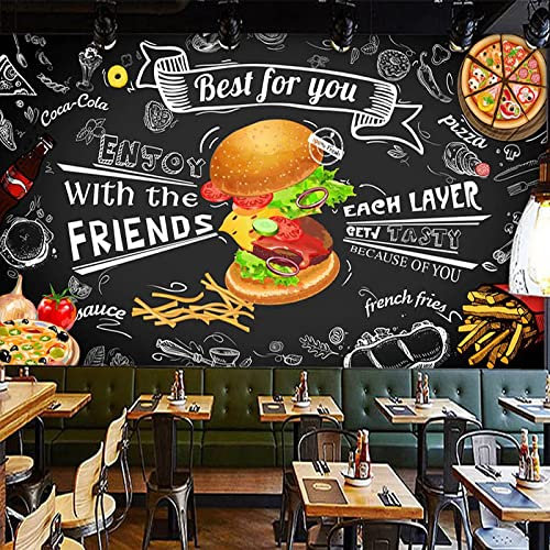 Benutzerdefinierte Fototapete 3D Burger Fast Food Restaurant Café Küche Fotohintergrund Tapete Wohnzimmer Papel De Parede-400cm(W) x200cm(H)
