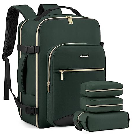 LOVEVOOK Handgepäck Rucksack, 40L Groß Reiserucksack Damen Flugzeug Koffer Travel Backpack, Wasserdicht Reisetasche mit 17 Zoll Laptopfach für Reise Business Geschäftsreise Weekend Wandern