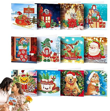Hailerio Diamond Grußkarte, Weihnachten Karten, 5D Diamond Paintings, Greeting Cards, Diamond Weihnachtskarten, Weihnachten Diamond Postkarte for 5D Diamant Malerei Weihnachtskarte