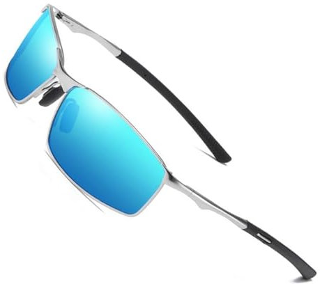 YUIOOISH Polarisierte Sonnenbrille für Männer und Jugendliche, UV400 Mode Sonnenbrille für Autofahrer, Metallrahmen coole Sportbrille, K01