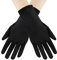 Feelorna Kurze Opernhandschuhe, Handgelenk Länge Abend Satin Handschuhe, Vintage Formal Fancy Dress Handschuhe Frauen Fäustlinge für Hochzeit Prom Opera Party (Schwarz)