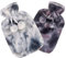K Collection 2 x Hot Water Bottles – Luxury Faux Fur Two Tone Plush Cover – Natural Rubber 2L Capacity – Dark Grey - Silver Grey - Pack of 2