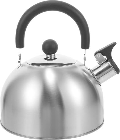 Amosfun Hervidor De Agua Con Silbato Tetera Pequeña De Acero Inoxidable De Calidad Alimentaria Con Mango Para Estufas Eléctricas De Inducción De Gas