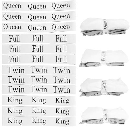 Glvyou 12PCS Bed Sheet Organizer Bands Elastic Polyester Bed Sheet Storage Sheet Keepers Full Twin Queen Label Fastener Storage Labels Bedding Bands for Foldable Bedsheet Pillow Case