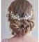 Handcess Braut Hochzeits Haarranken silberner Blumen und Blatt Kopfschmuck Perlen Haarteile Strass Braut Haarschmuck für Frauen und Mädchen (2 Stück)
