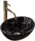 Rea Aufsatzwaschbecken SOFIA MINI BLACK MARBLE SHINY Waschtisch Handwaschbecken Waschschale Waschbecken für Badezimmer aus hochwertiger Keramik 10 x 35 x 12 cm (Grau)