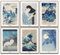 Japan Kunst Poster Set Japanische Wanddeko Koson Bilder Schlafzimmer Hokusai Deko Wohnzimmer Dekoration Eklektische Gemälde (6x A4 | Ohne Rahmen)