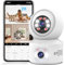 ENSTER Cámara Vigilancia WiFi Interior 2K 4MP, 360° Cámara de Seguridad, Doble Lente, Visión Nocturna, Seguimiento Automatico, Detección de Movimiento, Onvif,Audio Bidireccional para Bebé/Mascotas