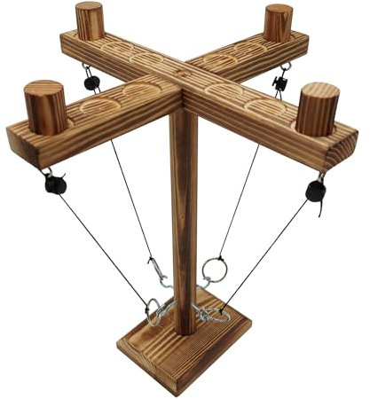Gelabur Hook and Ring Game, Ring Toss Game for Adults, Ring Game on a String, Tabletop Games, Hook Game Ring Toss for Family, Party