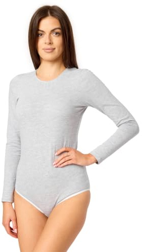 Merry Style Damen Langarm Body MS-114 (Hellmelange, XL)