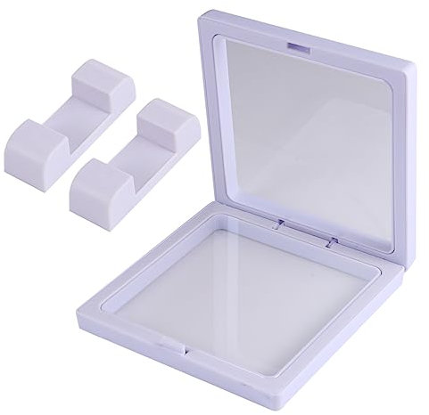 Schwebender Rahmen Displaykasten mit Transparenter Folie, 4 Stück Weiß